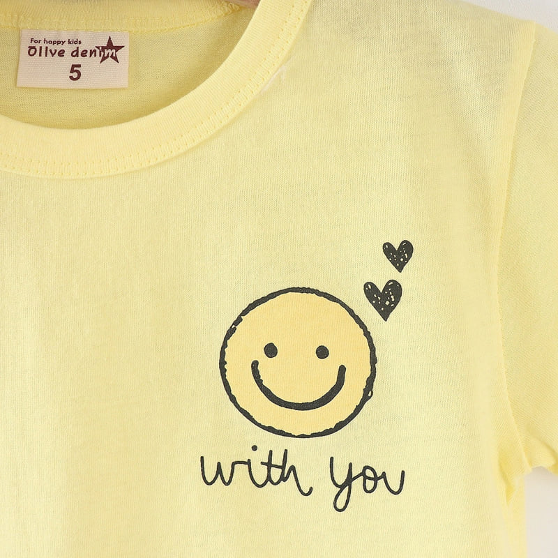 Olive denim - Korean Children Fashion - #toddlerclothing - Smile Tee - 3