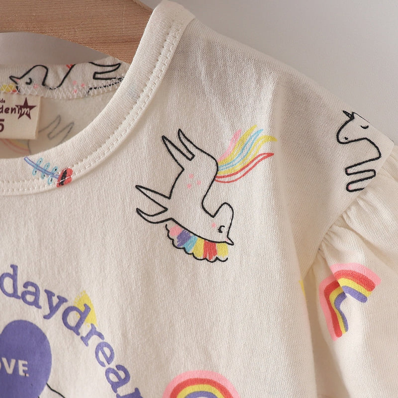 Olive denim - Korean Children Fashion - #toddlerclothing - Unicorn Tee - 8