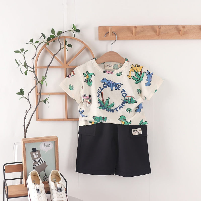 Olive denim - Korean Children Fashion - #toddlerclothing - Jurassic Tee - 6