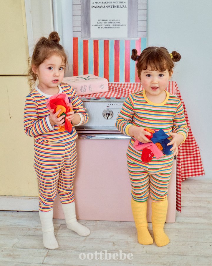 Oott Bebe - Korean Baby Fashion - #babyboutique - Rib Rainbow Easywear