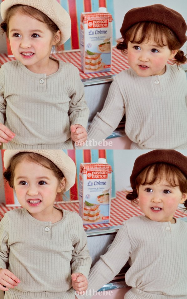 Oott Bebe - Korean Baby Fashion - #babyboutique - Kiki Rib Top Bottom Set - 10