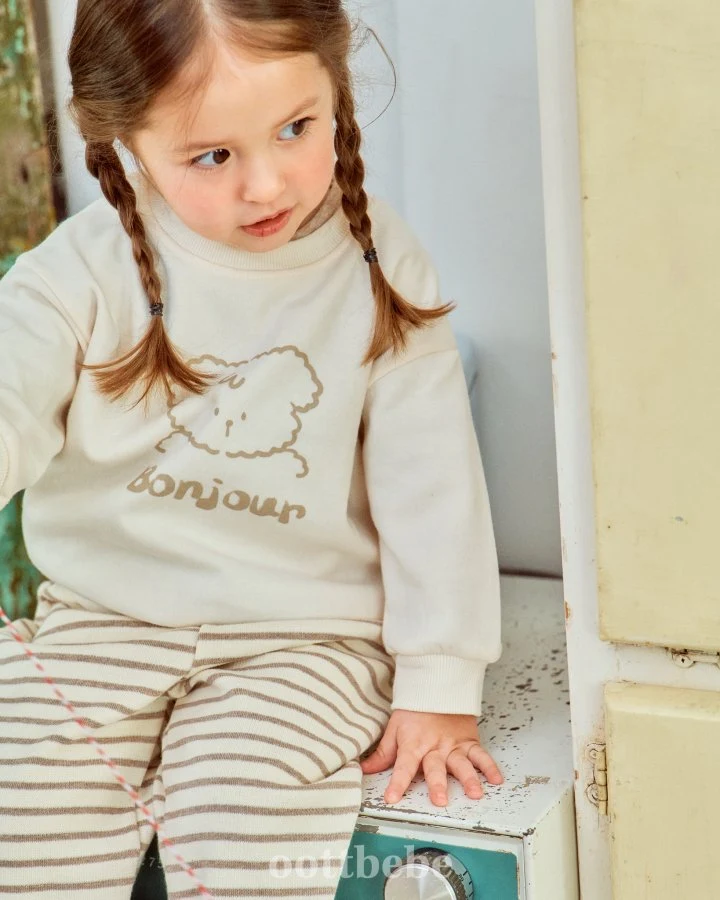 Oott Bebe - Korean Baby Fashion - #babyboutique - Bonjour Puppy Top Bottom Set - 6