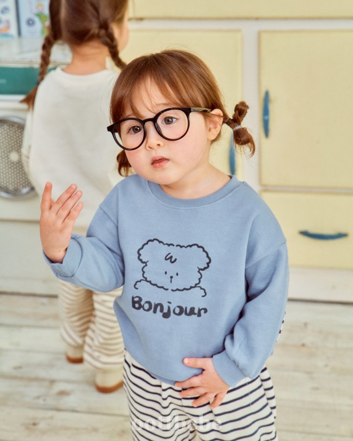 Oott Bebe - Korean Baby Fashion - #babyboutique - Bonjour Puppy Top Bottom Set - 7