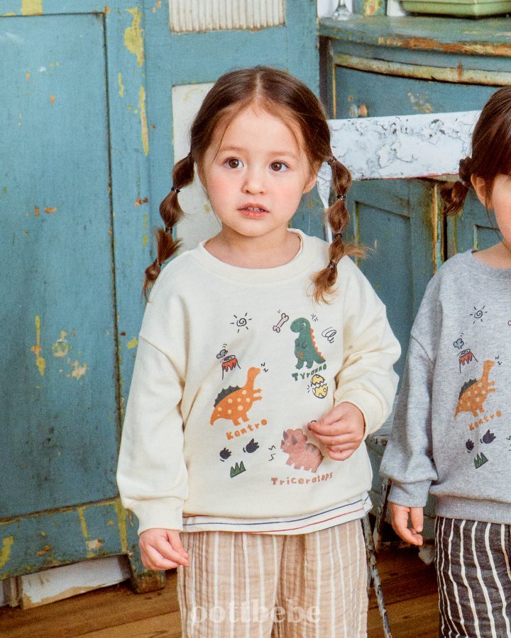 Oott Bebe - Korean Baby Fashion - #babyboutique - Dino Sweatshirts - 3