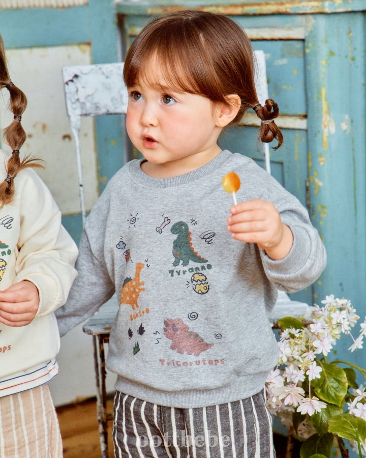 Oott Bebe - Korean Baby Fashion - #babyboutique - Dino Sweatshirts - 4