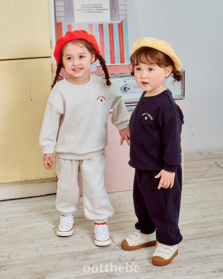 Oott Bebe - Korean Baby Fashion - #babyclothing - Love Bebe Top Bottom Set - 8