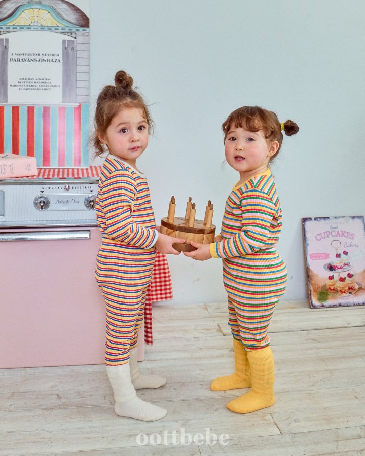 Oott Bebe - Korean Baby Fashion - #babyclothing - Rib Rainbow Easywear - 4