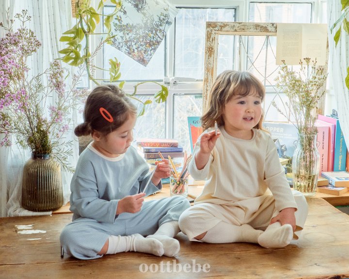 Oott Bebe - Korean Baby Fashion - #babyfashion - Clean Cotton Pure Rib Top Bottom Set