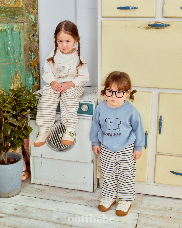 Oott Bebe - Korean Baby Fashion - #babyfashion - Bonjour Puppy Top Bottom Set - 10