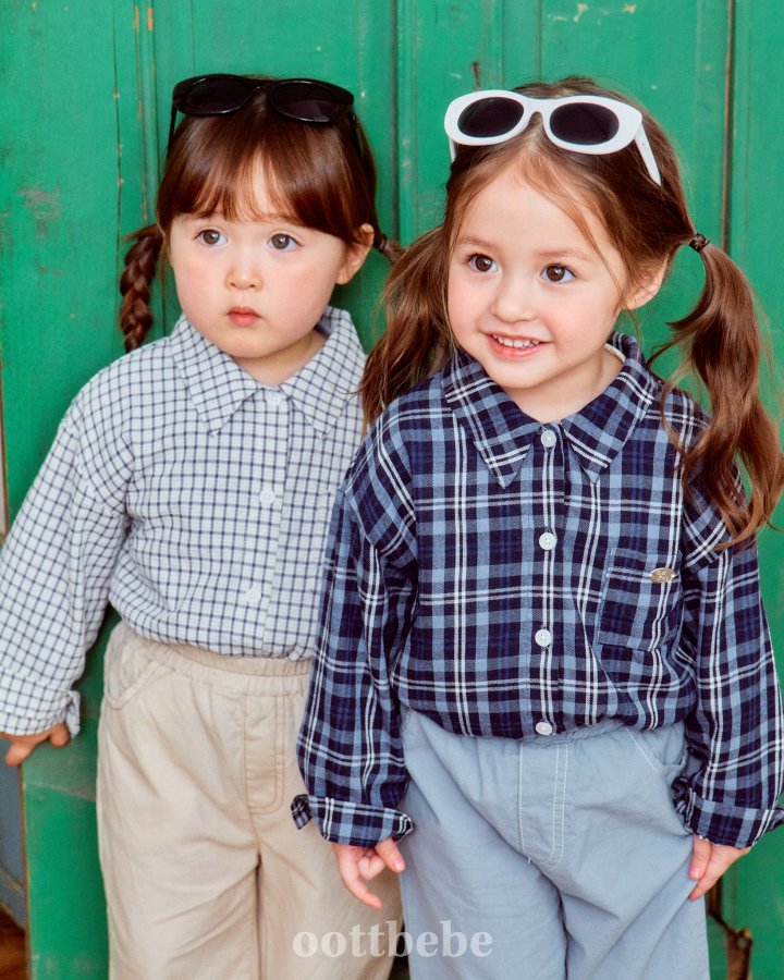 Oott Bebe - Korean Baby Fashion - #babyfashion - Rona Check Shirt - 5