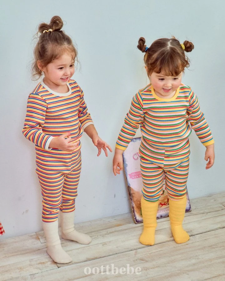Oott Bebe - Korean Baby Fashion - #babyfever - Rib Rainbow Easywear - 5