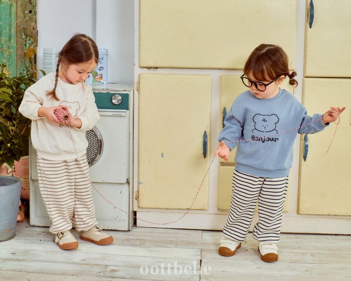 Oott Bebe - Korean Baby Fashion - #babyfever - Bonjour Puppy Top Bottom Set - 11