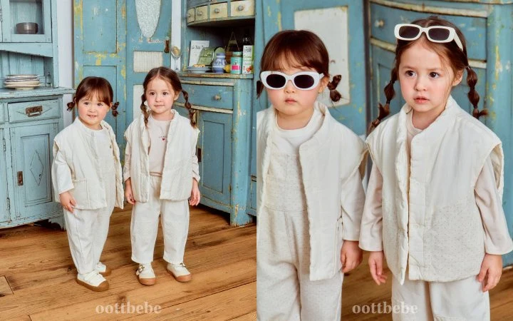 Oott Bebe - Korean Baby Fashion - #babyfever - Creamy Vest (kids) - 3
