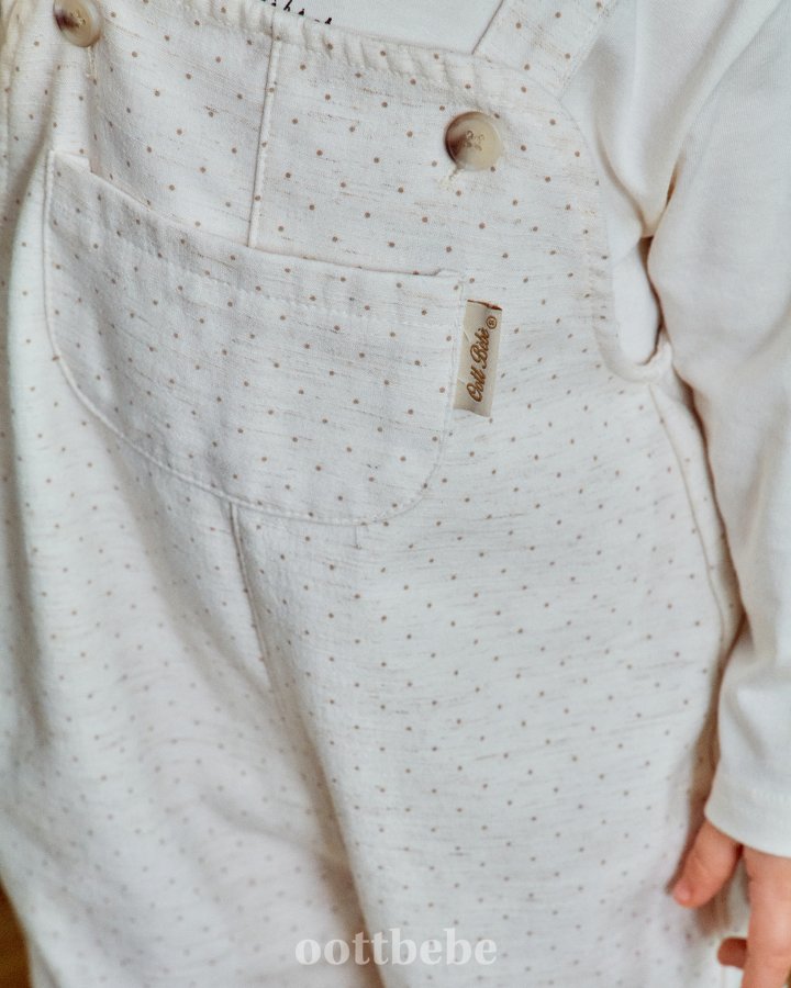 Oott Bebe - Korean Baby Fashion - #babygirlfashion - Creamy Overalls - 6
