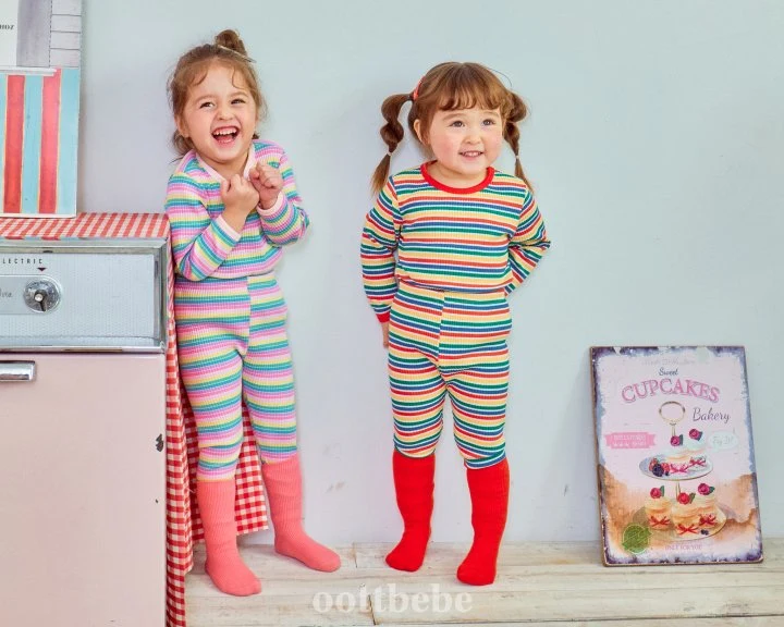 Oott Bebe - Korean Baby Fashion - #babylifestyle - Rib Rainbow Easywear - 7