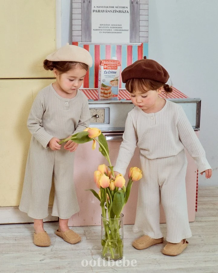 Oott Bebe - Korean Baby Fashion - #babylifestyle - Kiki Rib Top Bottom Set