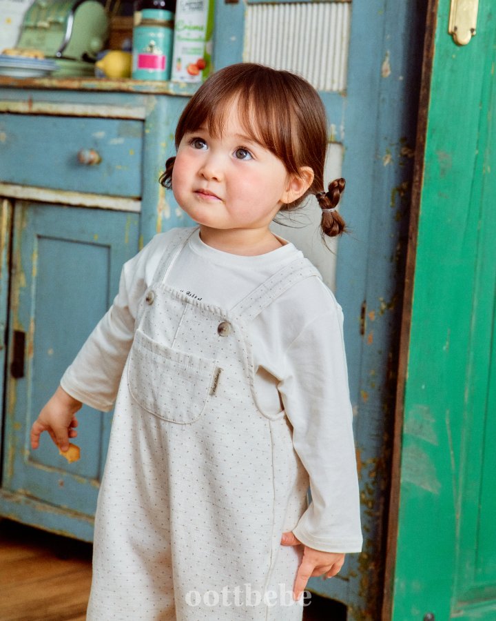 Oott Bebe - Korean Baby Fashion - #babylifestyle - Creamy Overalls - 7