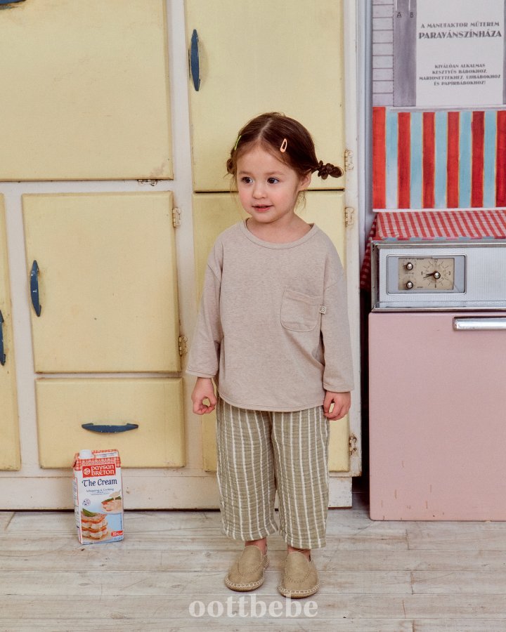 Oott Bebe - Korean Baby Fashion - #babylifestyle - Natural Pocket Tee