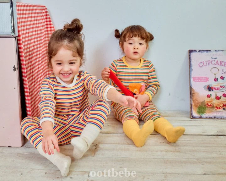 Oott Bebe - Korean Baby Fashion - #babyoninstagram - Rib Rainbow Easywear - 8