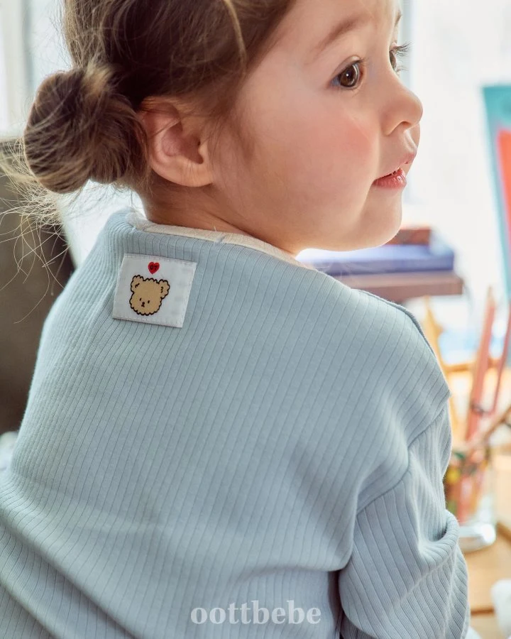 Oott Bebe - Korean Baby Fashion - #babyoninstagram - Clean Cotton Pure Rib Top Bottom Set - 5