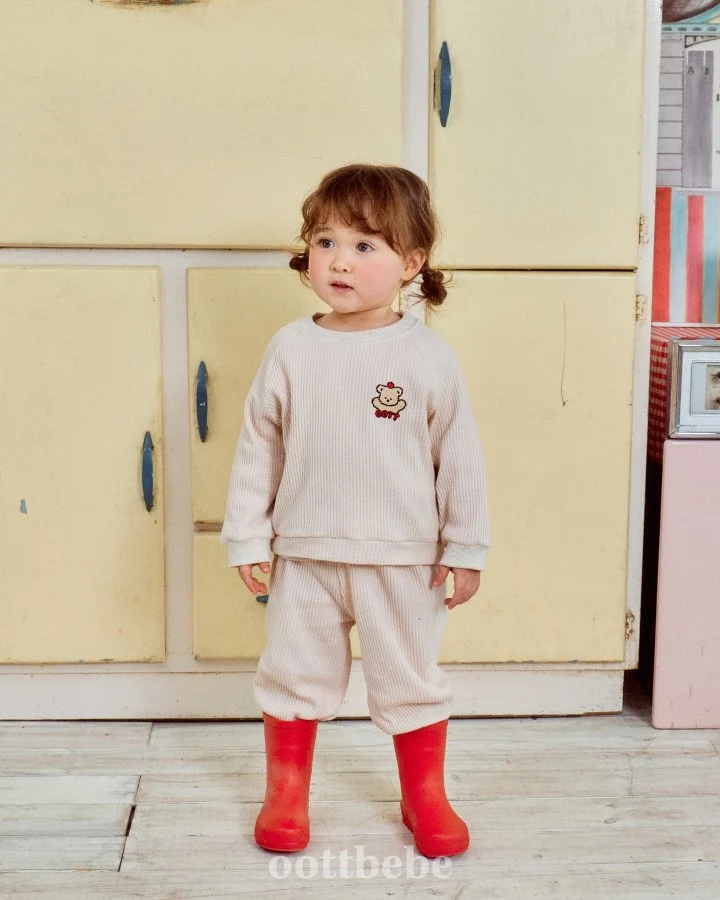 Oott Bebe - Korean Baby Fashion - #babyoninstagram - Apple Otti Top Bottom Set