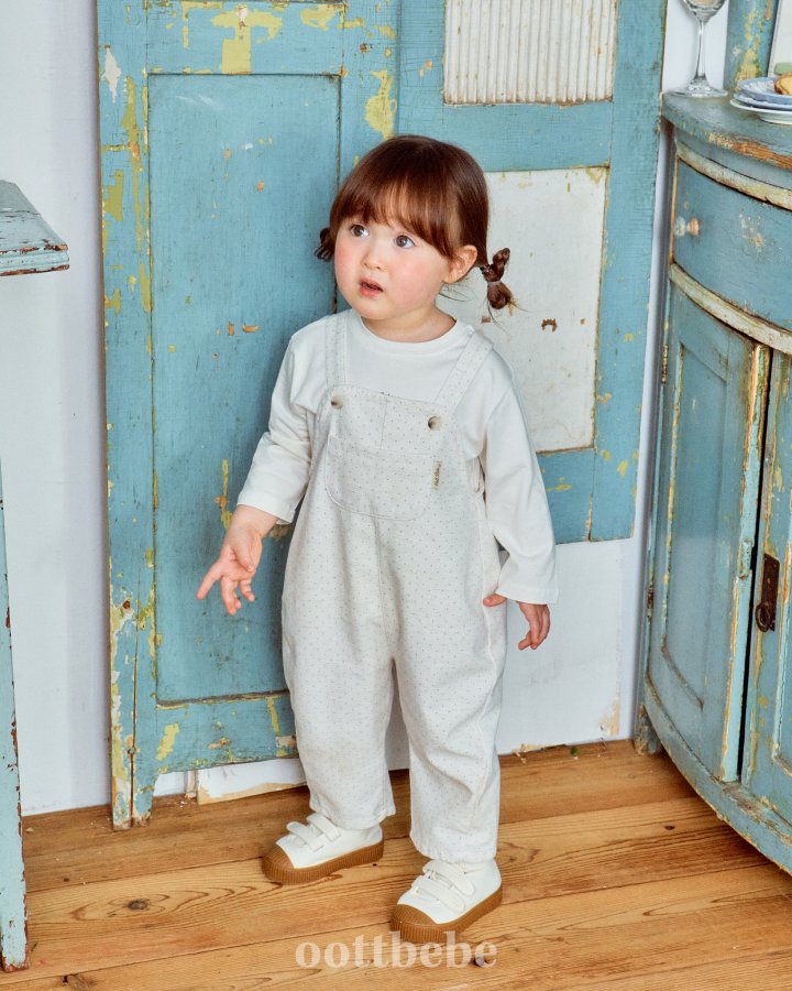 Oott Bebe - Korean Baby Fashion - #babyoninstagram - Creamy Overalls - 8