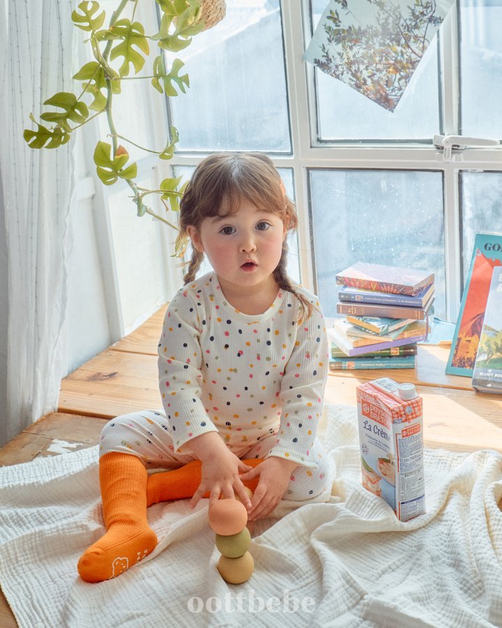 Oott Bebe - Korean Baby Fashion - #babyoutfit - Jelly Bean Rib Span Easywear