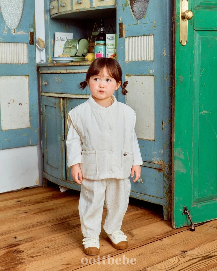 Oott Bebe - Korean Baby Fashion - #babyoutfit - Creamy Vest (kids) - 9