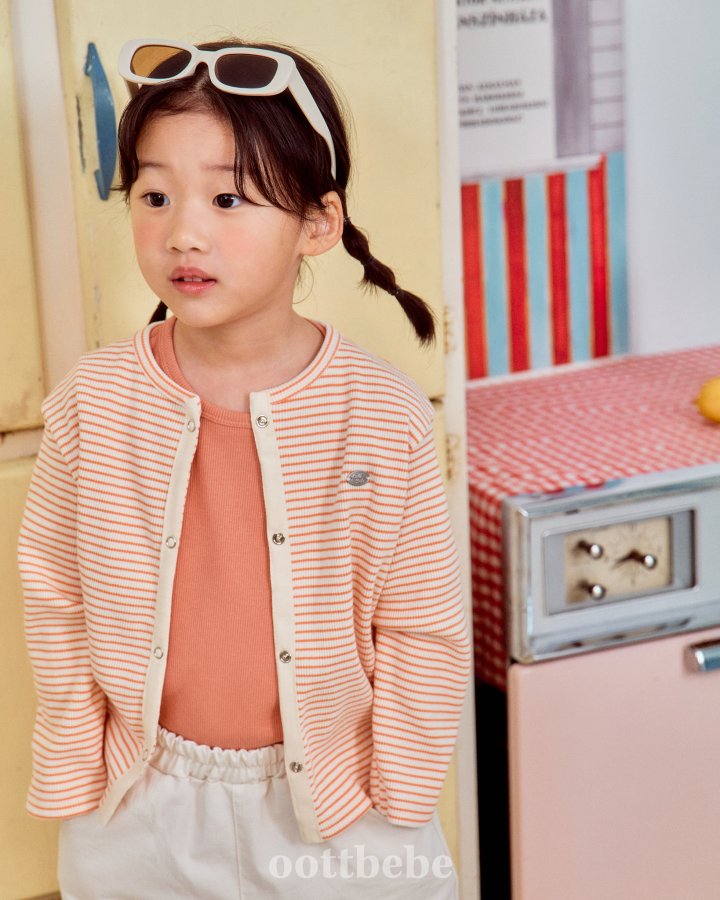 Oott Bebe - Korean Baby Fashion - #babyootd - Ella Rib Tee Cardigan Set - 4