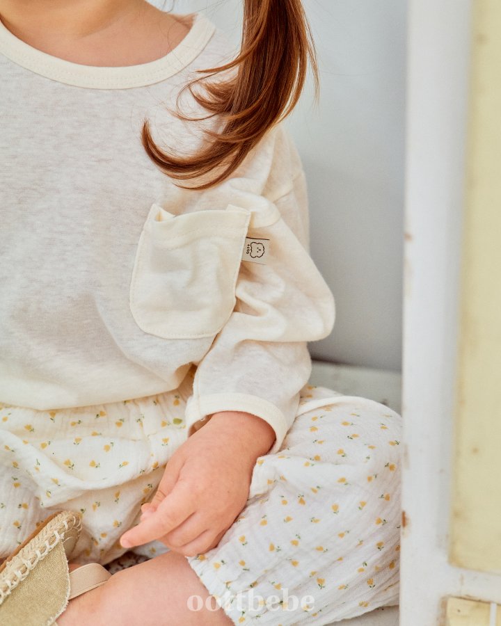 Oott Bebe - Korean Baby Fashion - #babyootd - Natural Pocket Tee - 4