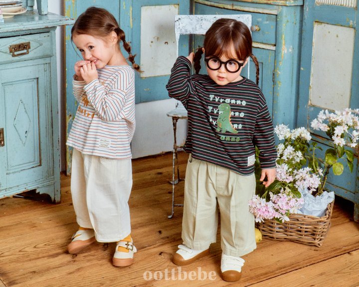 Oott Bebe - Korean Baby Fashion - #babyoutfit - Sand Pintuck Pants - 2
