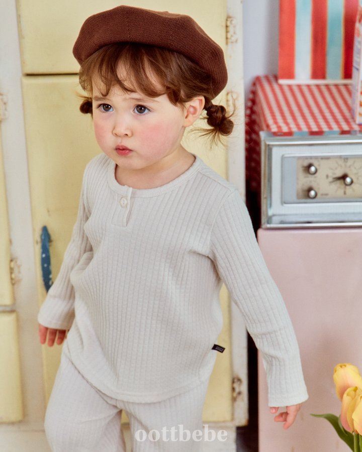 Oott Bebe - Korean Baby Fashion - #babywear - Kiki Rib Top Bottom Set - 6