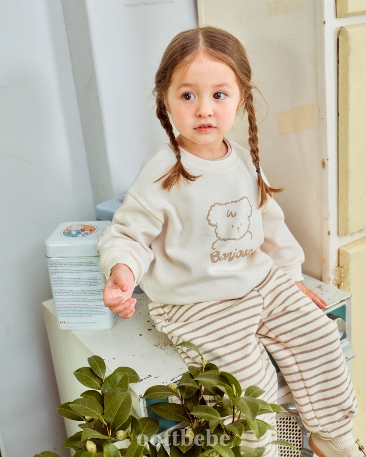 Oott Bebe - Korean Baby Fashion - #babywear - Bonjour Puppy Top Bottom Set - 3
