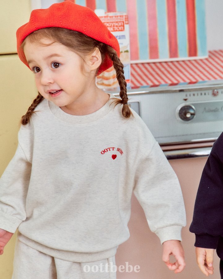 Oott Bebe - Korean Baby Fashion - #babywear - Love Bebe Top Bottom Set - 2
