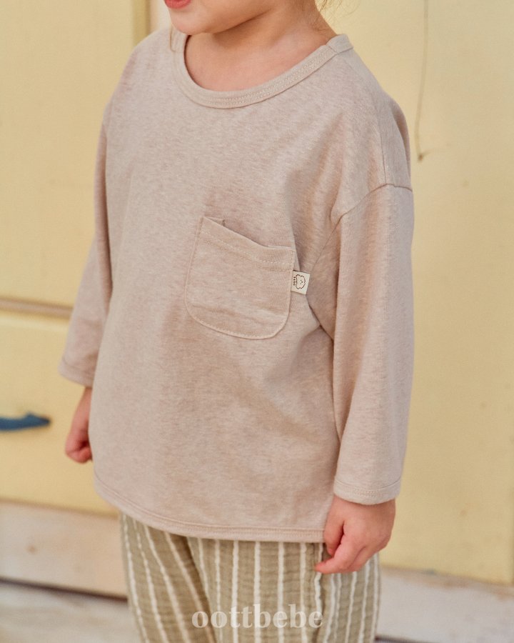 Oott Bebe - Korean Baby Fashion - #babywear - Natural Pocket Tee - 6
