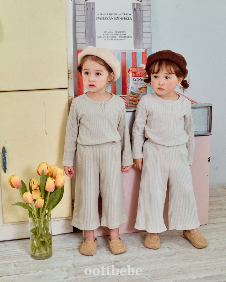 Oott Bebe - Korean Baby Fashion - #onlinebabyshop - Kiki Rib Top Bottom Set - 8