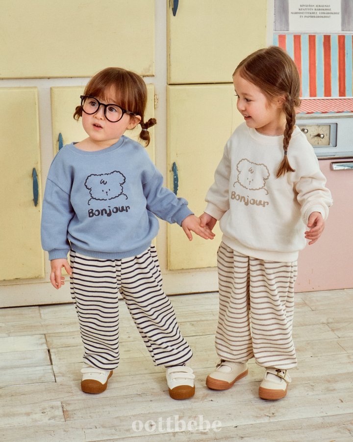Oott Bebe - Korean Baby Fashion - #onlinebabyshop - Bonjour Puppy Top Bottom Set - 5
