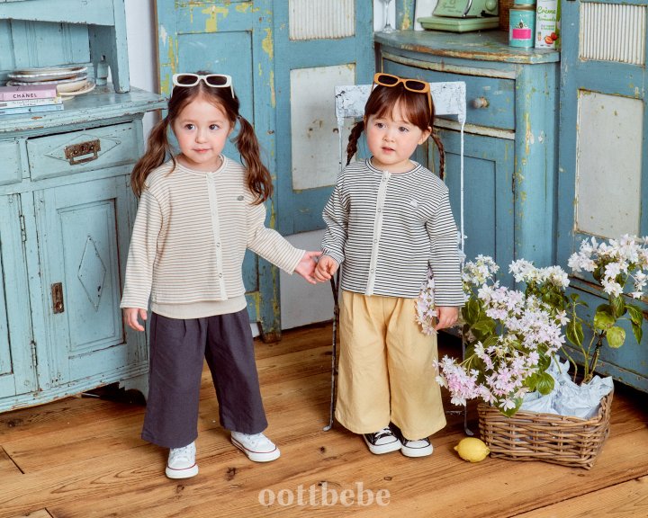 Oott Bebe - Korean Baby Fashion - #onlinebabyshop - Ella Rib Tee Cardigan Set - 8