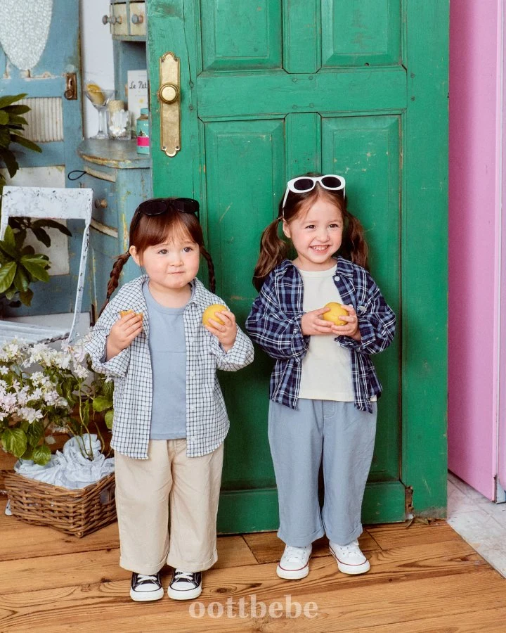 Oott Bebe - Korean Baby Fashion - #smilingbaby - Rona Check Shirt