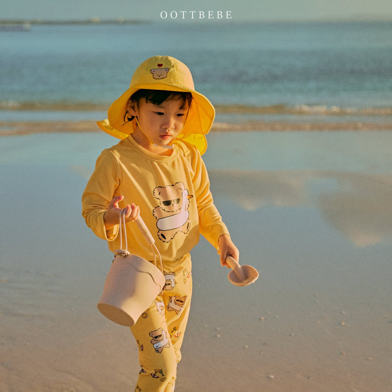 Oott Bebe - Korean Children Fashion - #childrensboutique - Oott Summer Swimsuit Top Bottom Set
