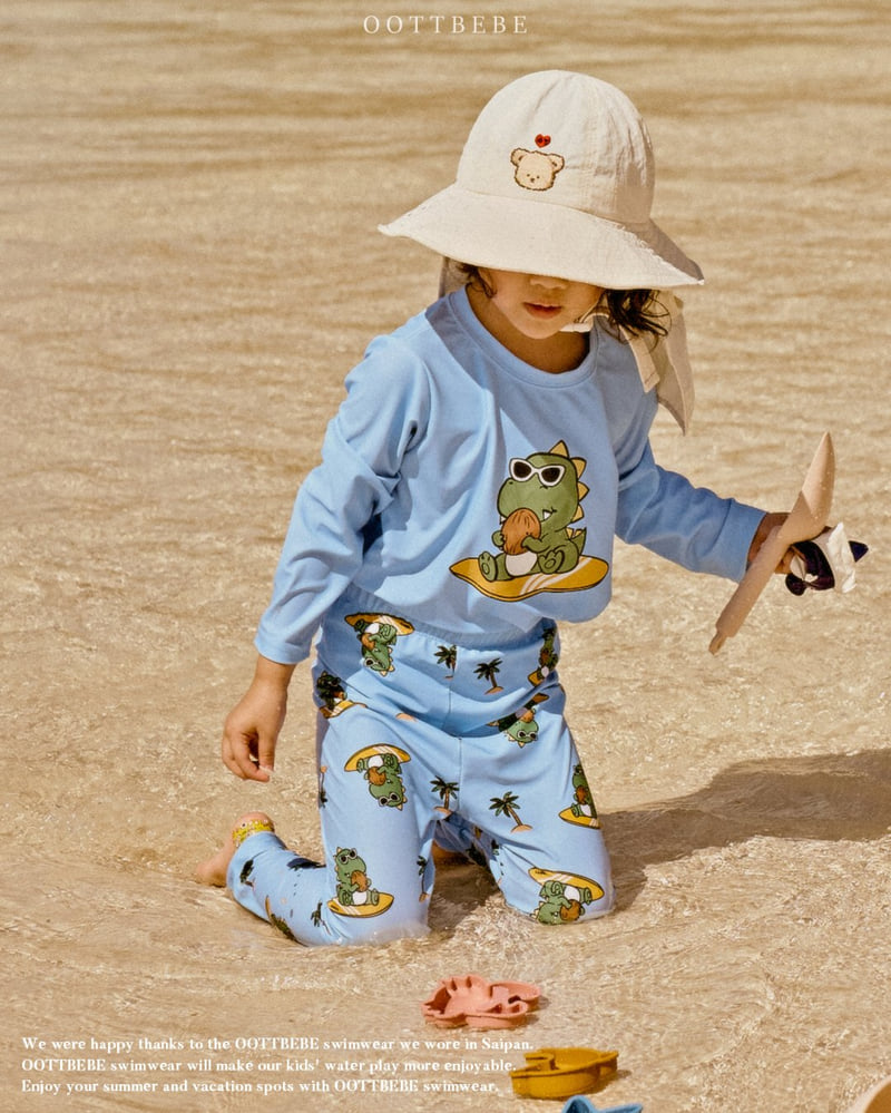 Oott Bebe - Korean Children Fashion - #designkidswear - Oott Summer Swimsuit Top Bottom Set - 2