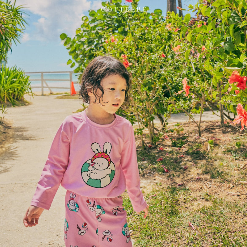 Oott Bebe - Korean Children Fashion - #discoveringself - Oott Summer Swimsuit Top Bottom Set - 3