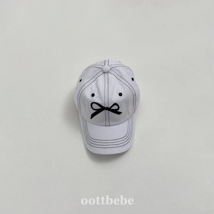 Oott Bebe - Korean Children Fashion - #fashionkids - Denim Ribbon Ball Cap - 2