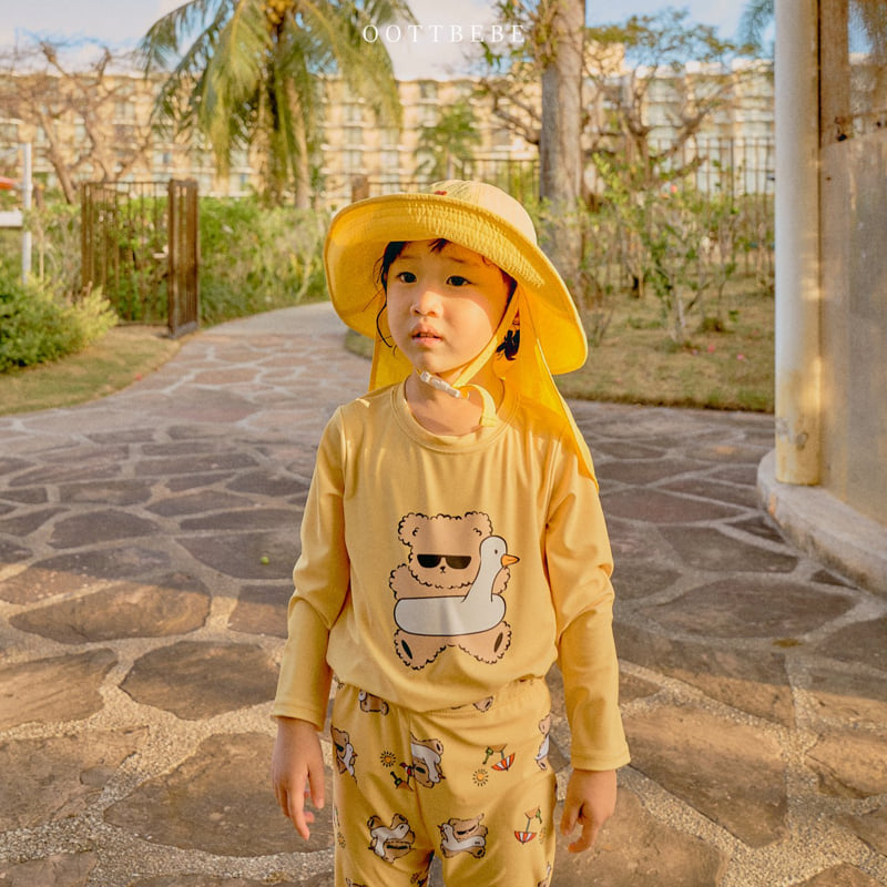 Oott Bebe - Korean Children Fashion - #discoveringself - Oott Summer Swimsuit Top Bottom Set - 4