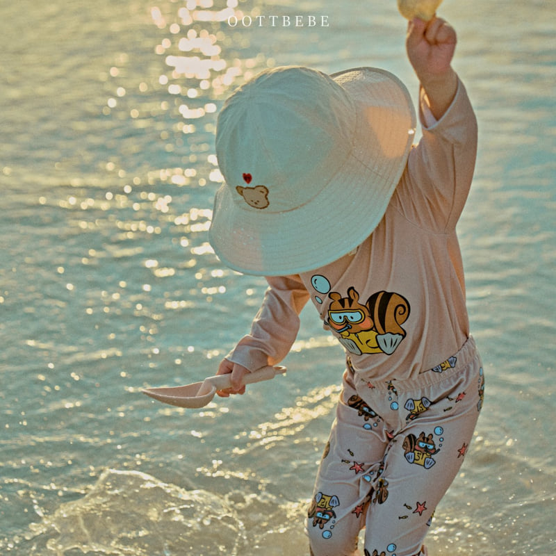 Oott Bebe - Korean Children Fashion - #kidsstore - Oott Summer Swimsuit Top Bottom Set - 6