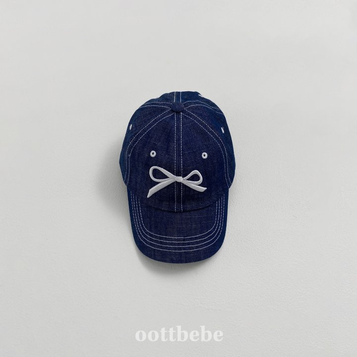 Oott Bebe - Korean Children Fashion - #kidzfashiontrend - Denim Ribbon Ball Cap - 5