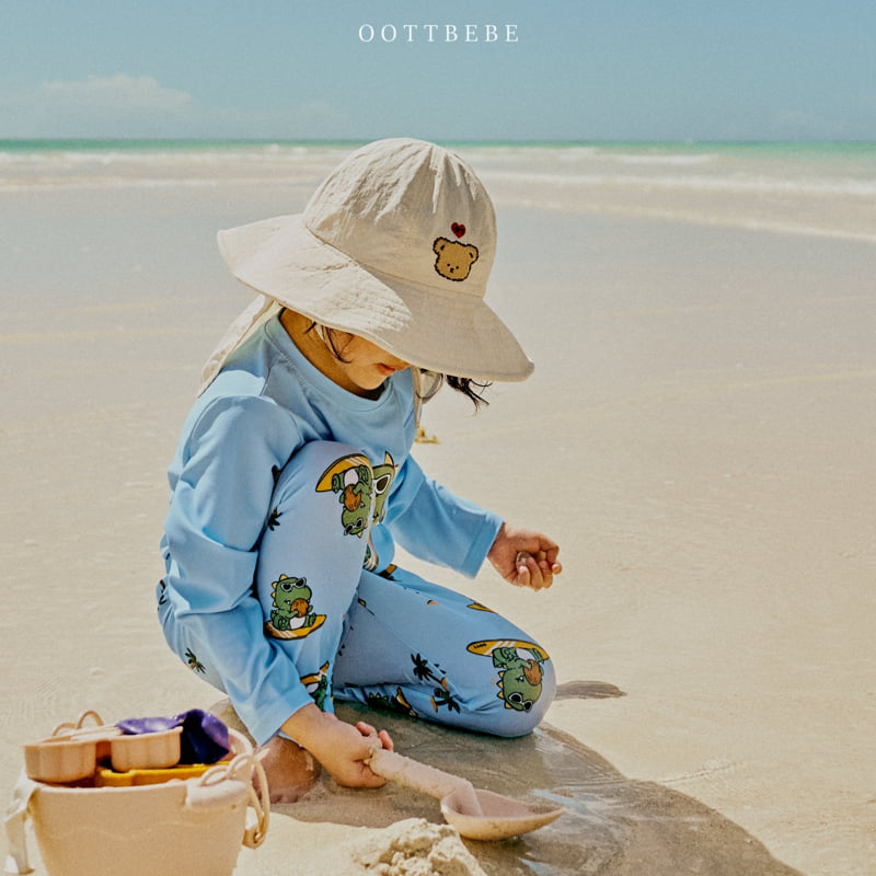 Oott Bebe - Korean Children Fashion - #littlefashionista - Oott Summer Swimsuit Top Bottom Set - 9