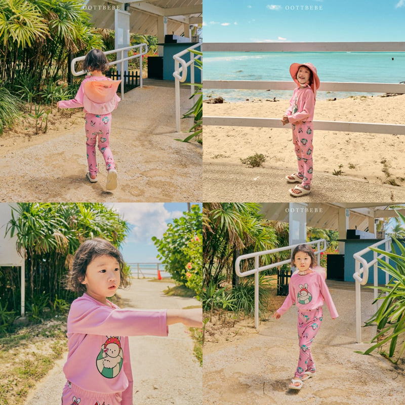 Oott Bebe - Korean Children Fashion - #magicofchildhood - Oott Summer Swimsuit Top Bottom Set - 10