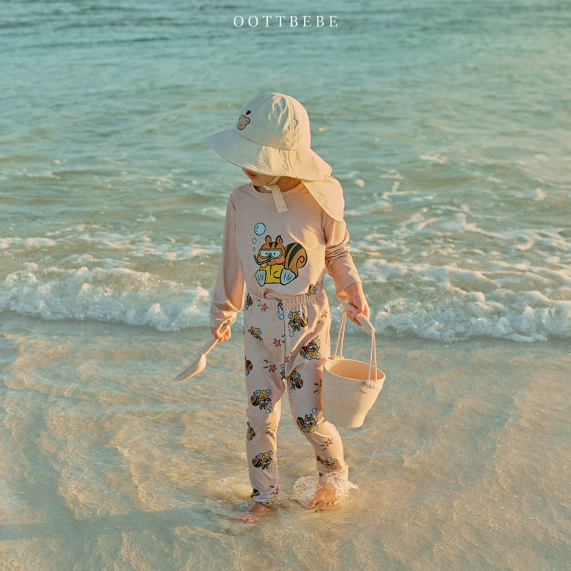 Oott Bebe - Korean Children Fashion - #minifashionista - Oott Summer Swimsuit Top Bottom Set - 11