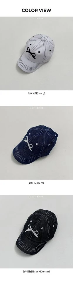 Oott Bebe - Korean Children Fashion - #prettylittlegirls - Denim Ribbon Ball Cap - 10